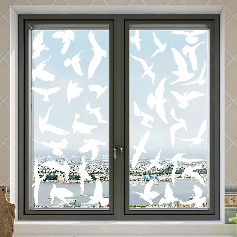 Stickers Anti-collision Pour Oiseaux (24 Pièces) - Formes Papillon, Réfléchissants, Réutilisables - 5
