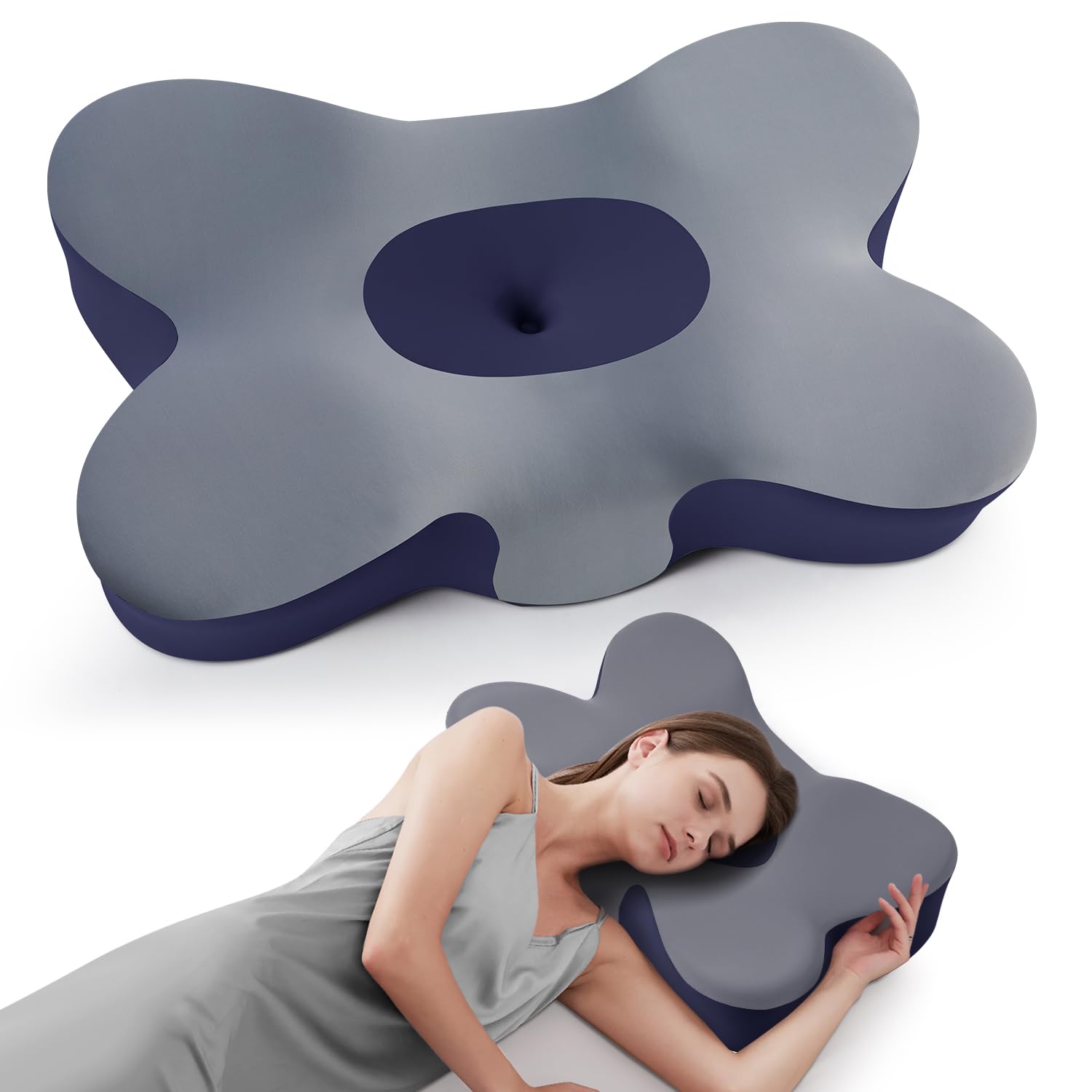 Cervical Pillow for Neck Pain Relief Cooling Excellent Support Side Sleeper Pillow for Adults Ergonomic Memory Foam Pillows