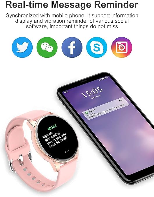 LIGE Smartwatch, Relojes Inteligentes Monitor de Frecuencia Cardíaca IP67  Impermeable 1.3 Pulgadas Táctil Completa Rastreador de Actividad Deportiva  para Mujer para iOS Android : Amazon.es: Electrónica