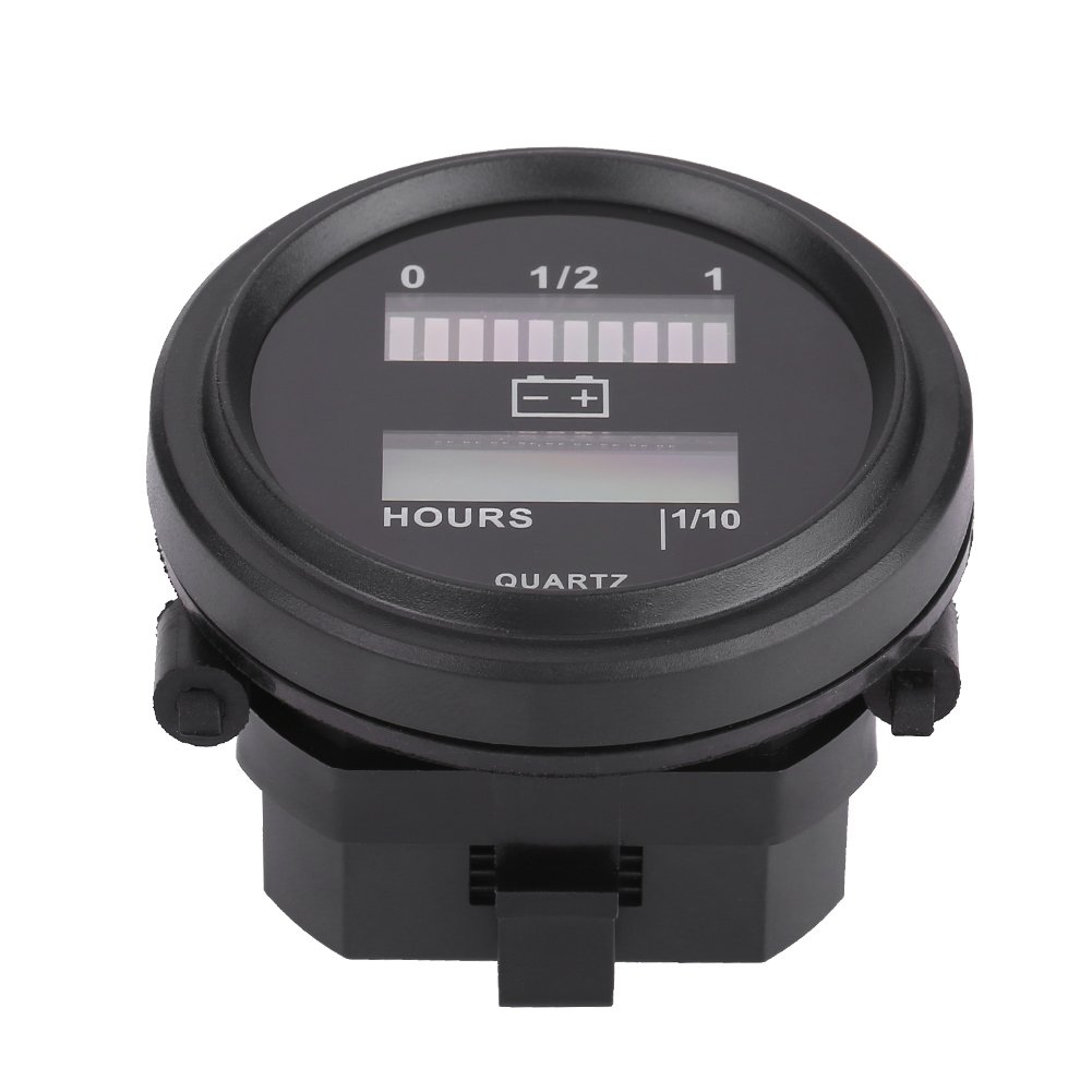 12 V/24 V/36 V/48 V/72 V Misuratore di ora con batteria a LED per carrello – Flash LED, grafico a barre LED a 10 segmenti, alta affidabilità, ampia gamma operativa