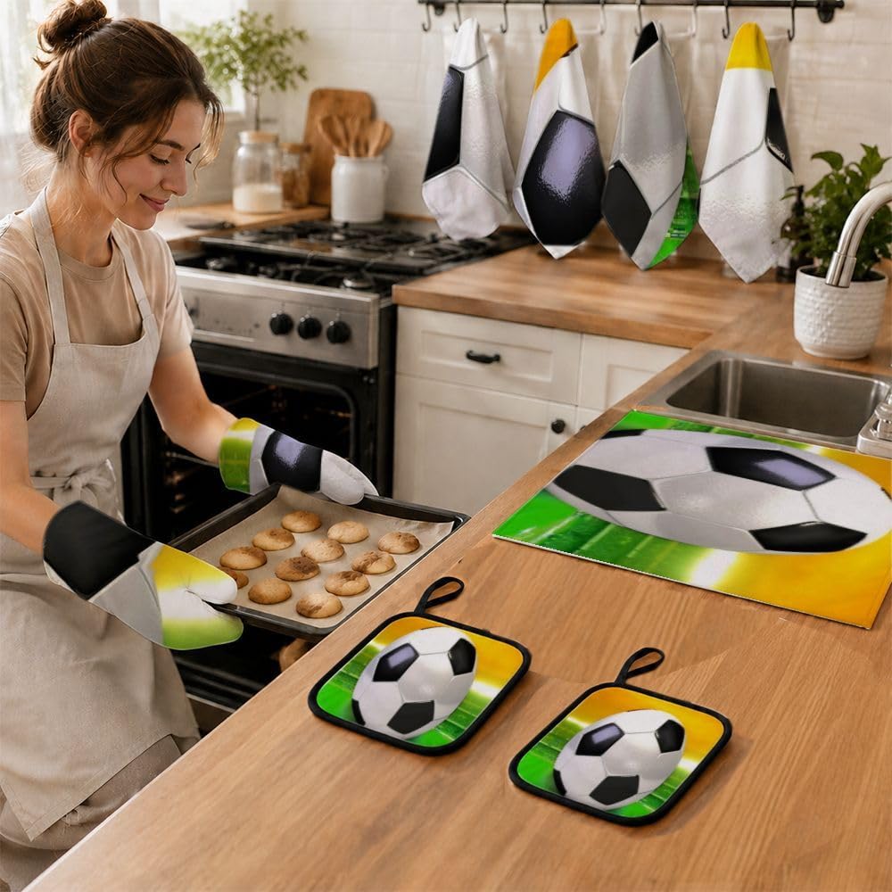 9PCS lucido palla da calcio decorazione cucina e accessori set