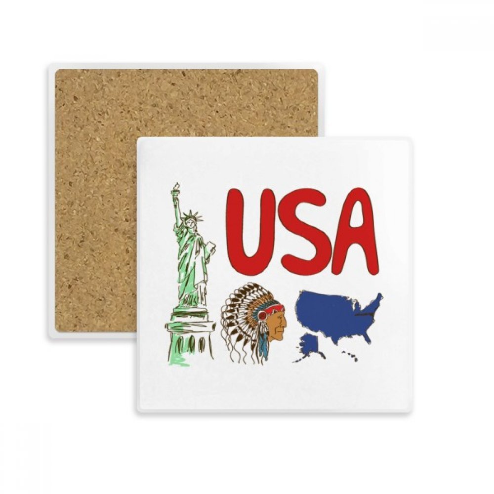Tasse porte absorbent pierre au motif raffiné du patrimoine touristique américain