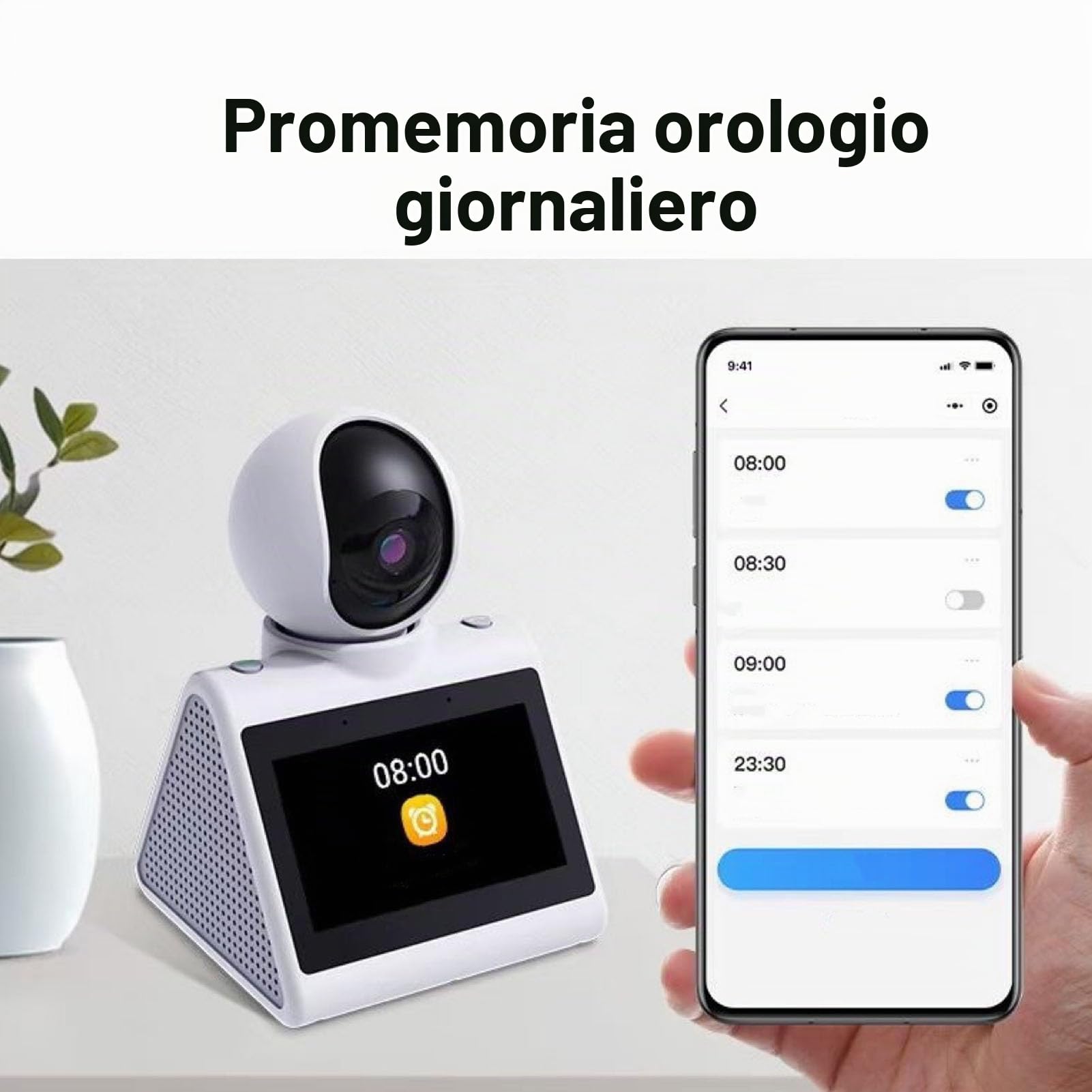 Sxhlseller Videocamera per Videochiamate Bidirezionale con Schermo IPS HD da 4,3 Pollici e Funzione Vocale AI, Videocamera per Animali Domestici da 2 MP 1080P per Cani e Anziani,