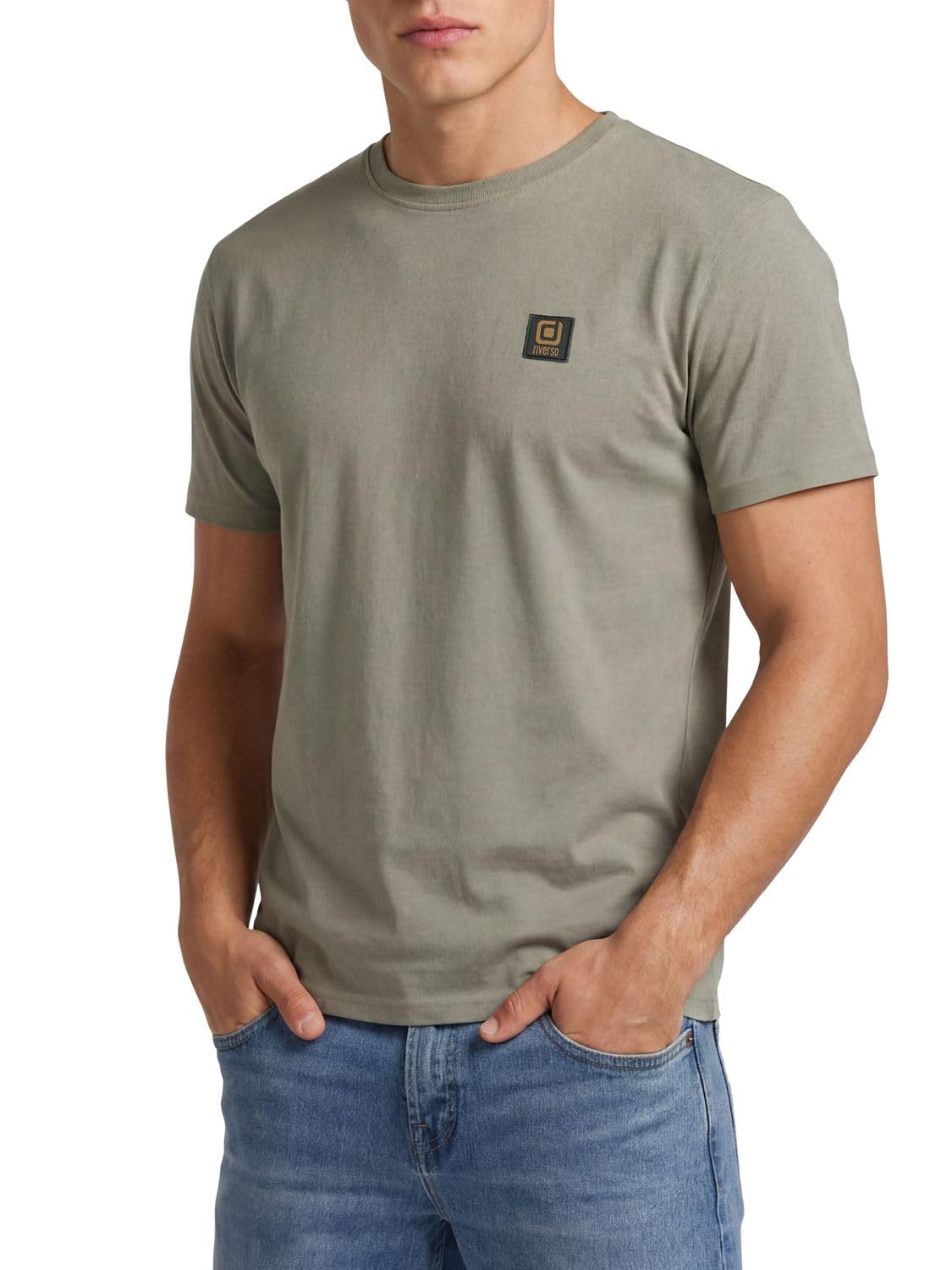 riverso Tshirt Herren Regular Fit RIVGino 3er Set Pack Rundhals Kurzarm | Sommer Tee Shirt Logo Schwarz Weiß Orange Grau Blau Gelb Grün S M L XL XXL 3XL 4XL 5XL