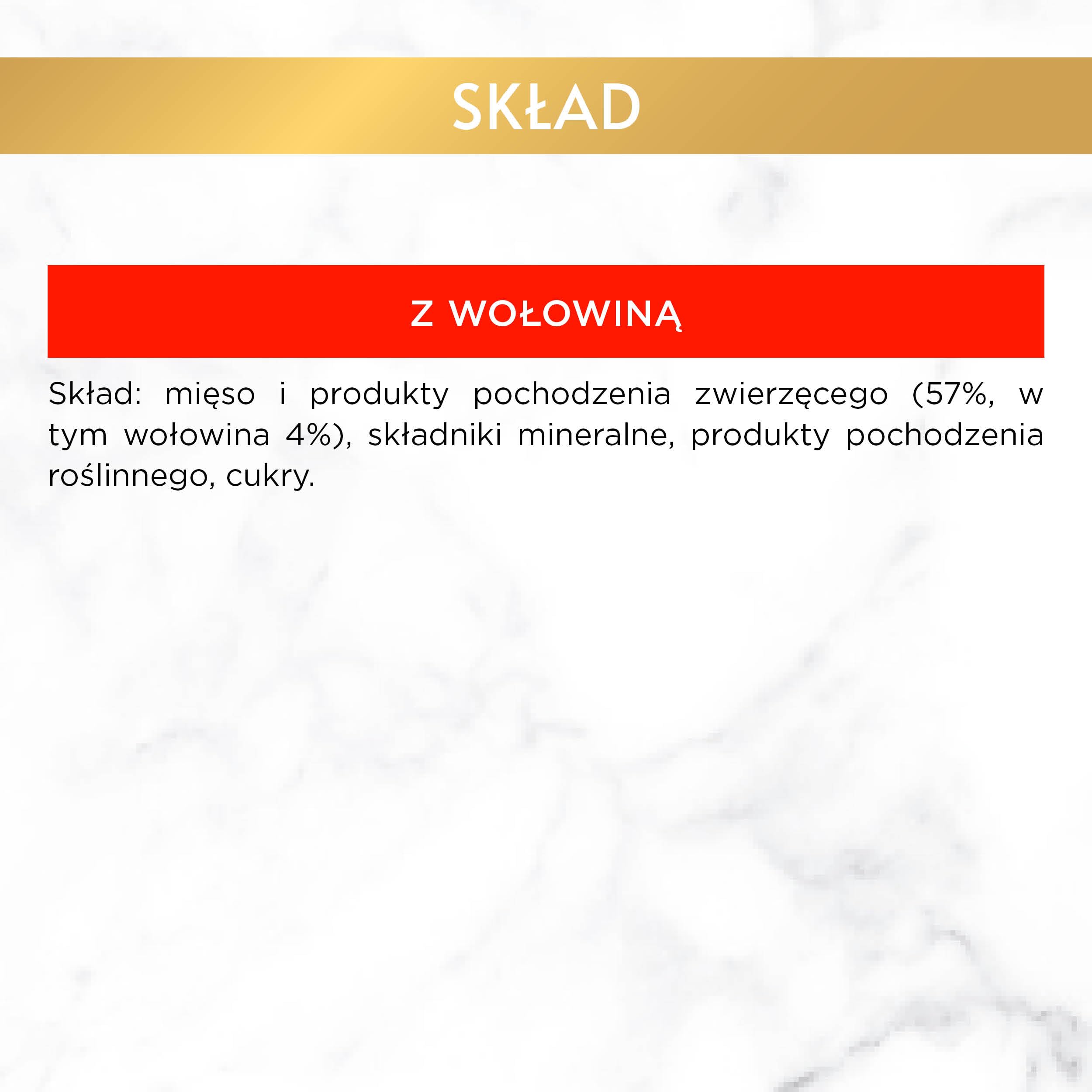 GOURMET GOLD | Karma mokra dla dorosłych kotów | Mus z Wołowiną | 12x85g