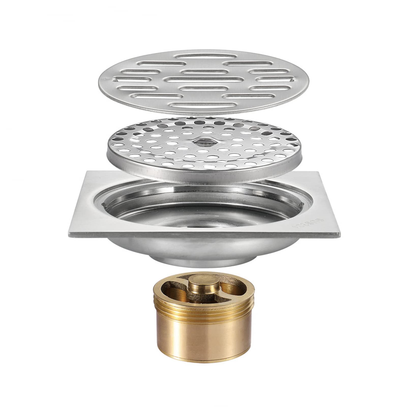 Siphon de sol carré anti-odeur en acier inoxydable pour éliminer les blocages de douche