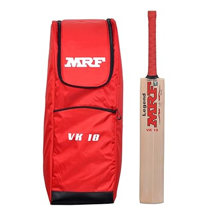 MRF English Willow Cricket Bat with VK-18 Junior Cricket Kit Bag (Assorted, Legend Junior Size 5)