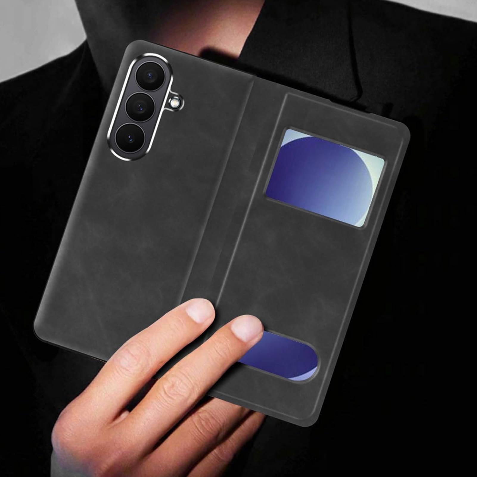 Funda para Samsung Galaxy Z Fold 8 Ultra, Rasguño Resistente Cuero Carcasa