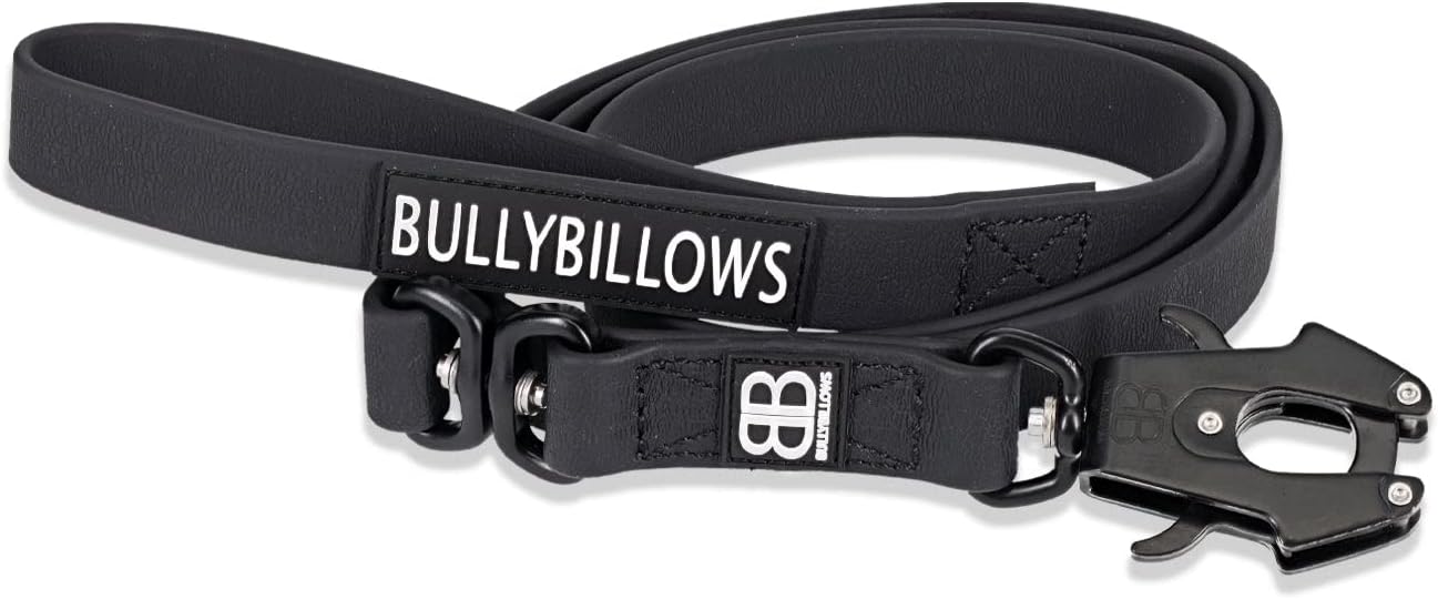 BullyBillows Ultra Strong Swivel Dog Lead Matte Black Pressure