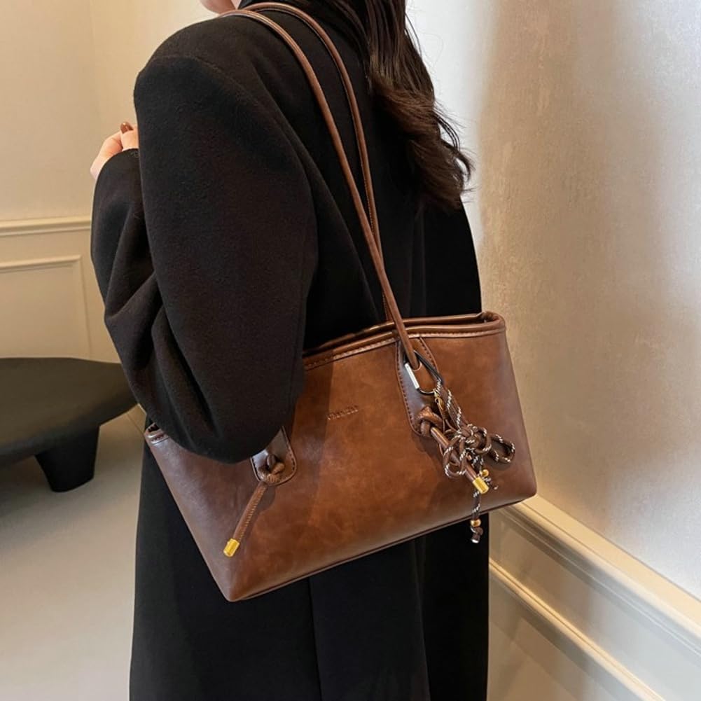 Women’s 2025 Fashion Tote Bag Elegant PU Leather Shoulder Purse Spacious Retro Chic Handle Bag for Fall Winter