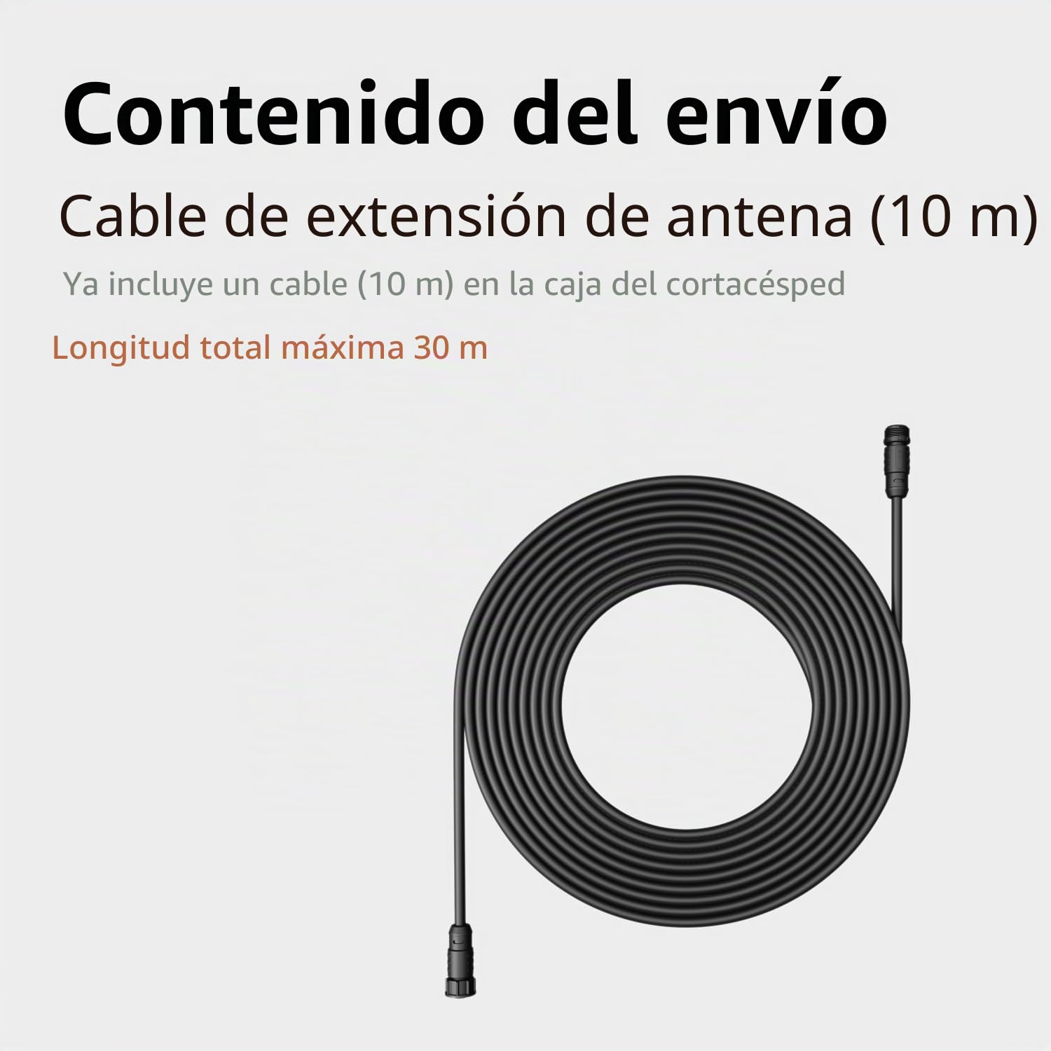 Segway Cable de extensión de Antena de 10 m, Accesorio para cortacéspedes robóticos i2 AWD, i105E, i108E, H500E-Vf, H800E-Vf, H1500E-Vf, H3000E-Vf