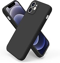 Tobfit iPhone 12 Mini Case, Premium Silicone Cases, Full Camera Lens Protection, Scratch and Drop Resistant Protective Cases for Apple iPhone 12 Mini 5.4 Inch, Black