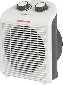 Termoventilador Clatronic HL 3761,termoventilador móvil y compacto, 2 posiciones de calor (1000/2000 W), posición de frío (ventilador), asa de transporte robusta, blanco