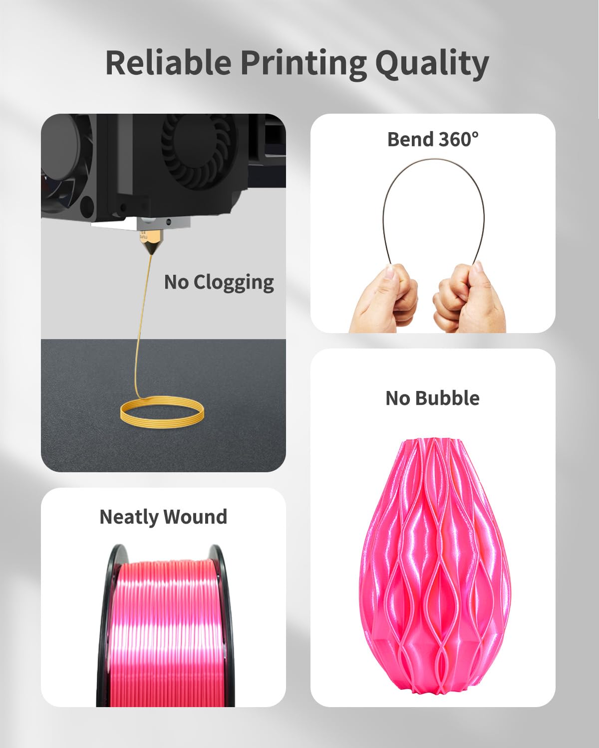 Silk PLA Filament - Magenta 3D Printing -4