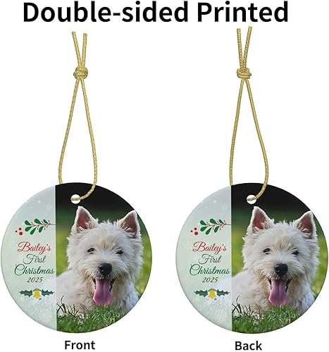 Miniatura 14 de Adornos personalizados para perro para árbol de Navidad 2024 con imagen de perro, foto nombre, adorno personalizado para gatos y mascotas, Photo6