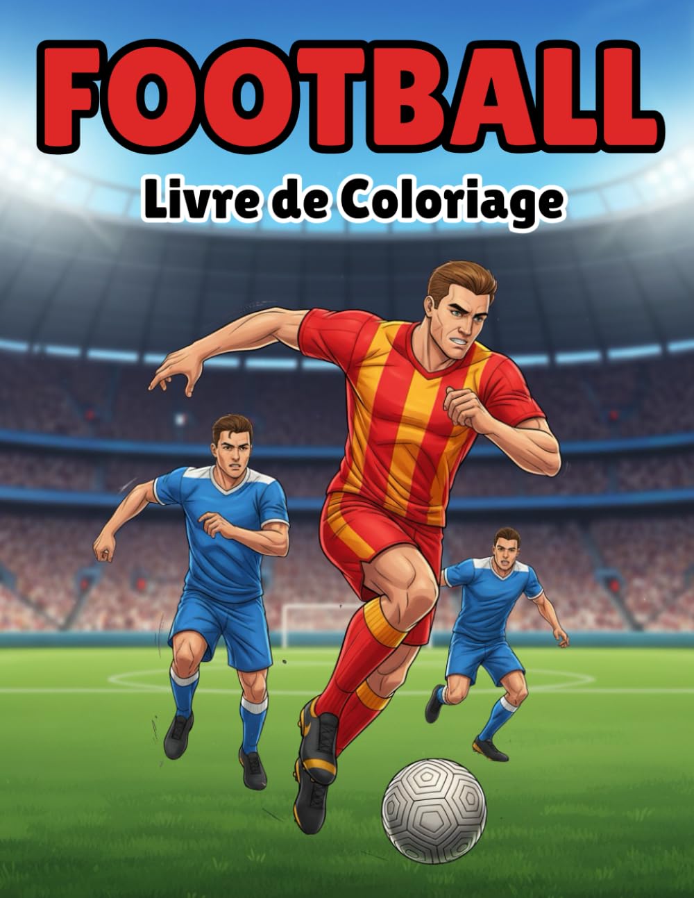 Livre de Coloriage Football pour Adultes: Scènes de match intenses, passion du football et détente anti-stress