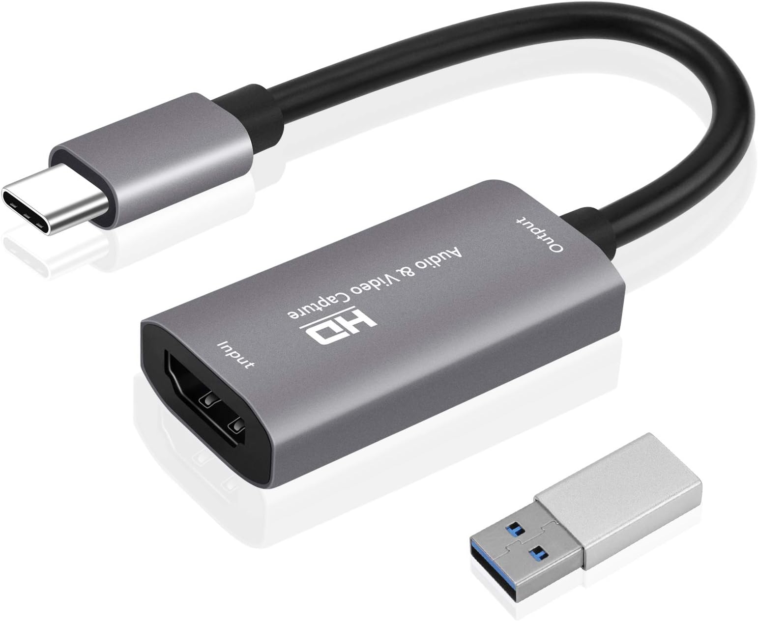 GLUBEE 4k Video Capture Card, Audio Capture Card for Game Capture, HDMI to USB C Capture Card for Mac OS Teaching Recording, Game Capture Card with USB C Adapter to Adjust PS4, Switch, Xbox, Game Live