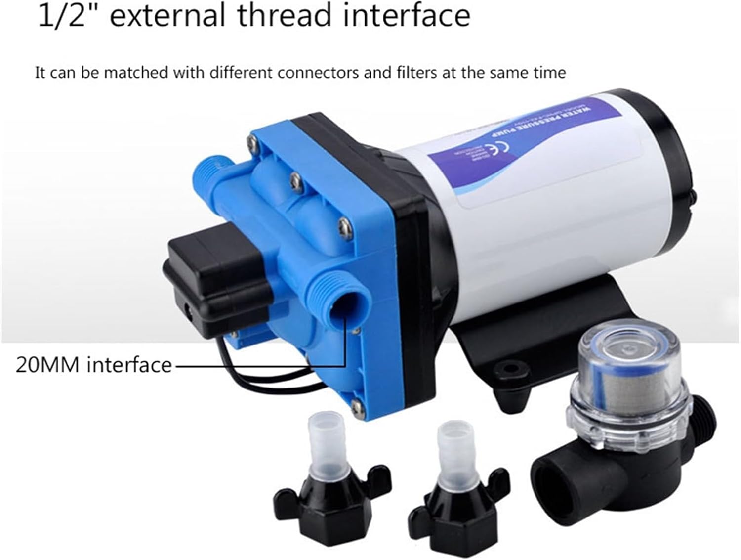 Adjustable Small Submersible Pump AC 220V 110V Diaphragm Water Electric Booster Pump 4 Chamber High Pressure Self-Priming Yacht Boat Marine RV Caravan (Size : 110V)