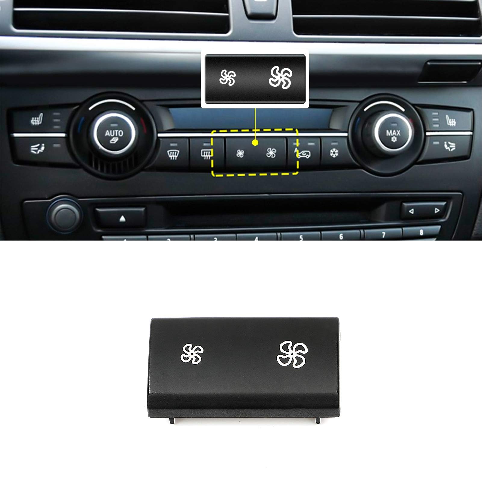 TTCR-II A/C Climate Control Panel Fan Speed Button Cover para X5 E70/X6 E71 | Cubierta de botón velocidad ventilador del panel de control del clima compatible con BMW X5 E70 2006-2013,X6 E71 2007-2014