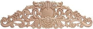 Corner Window Solid Wood Applique Door Head Lintel Relief Wood Carving Flower Piece Furniture Decorative Patch Onlay Wood Figurines 50 * 16Cm