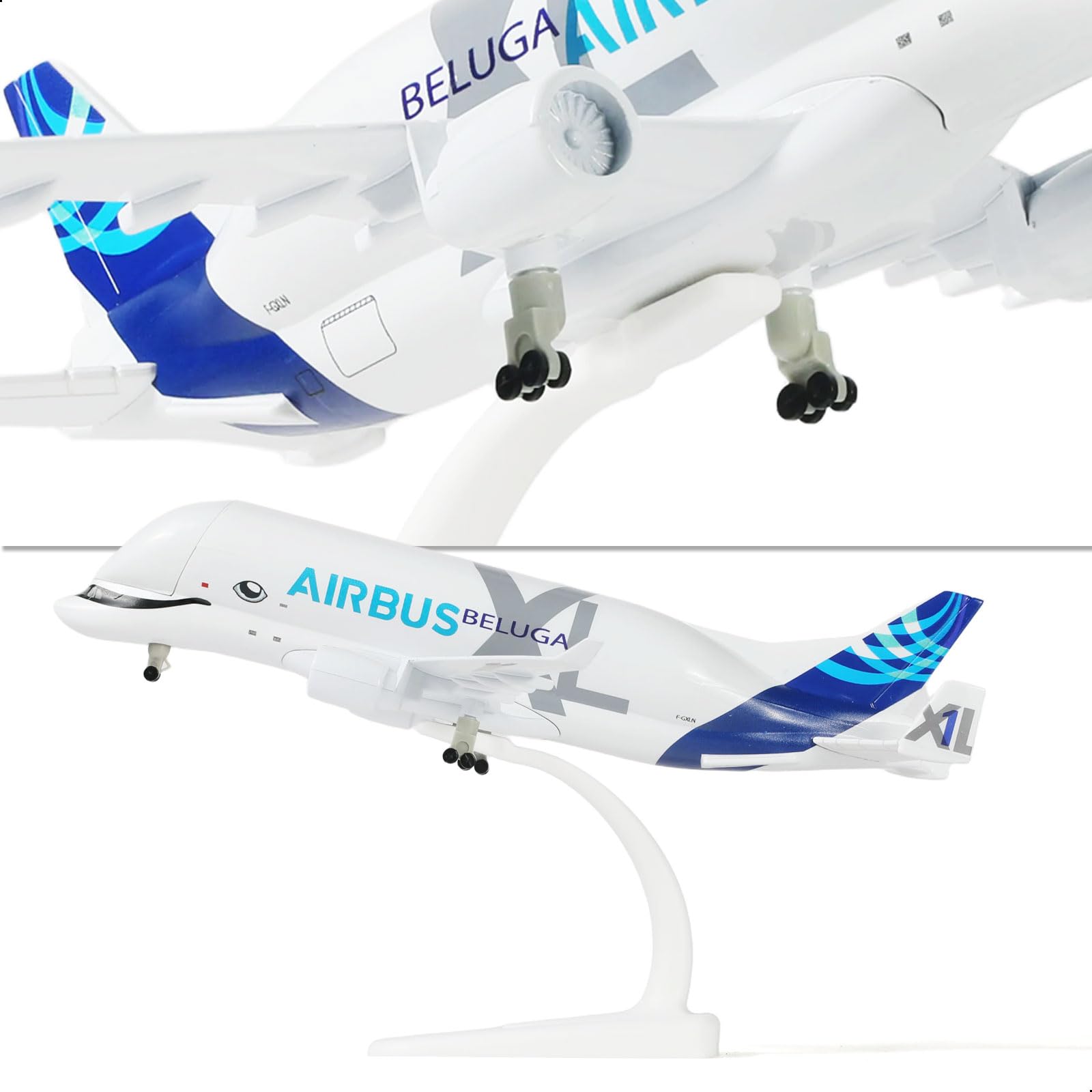 QIYUMOKE 1/300 A330 Beluga XL1 Diecast Metal Aircraft Model Kit with Stand (7.7 inch) for Airbus a330-743L Super Transport Beluga - Image 4