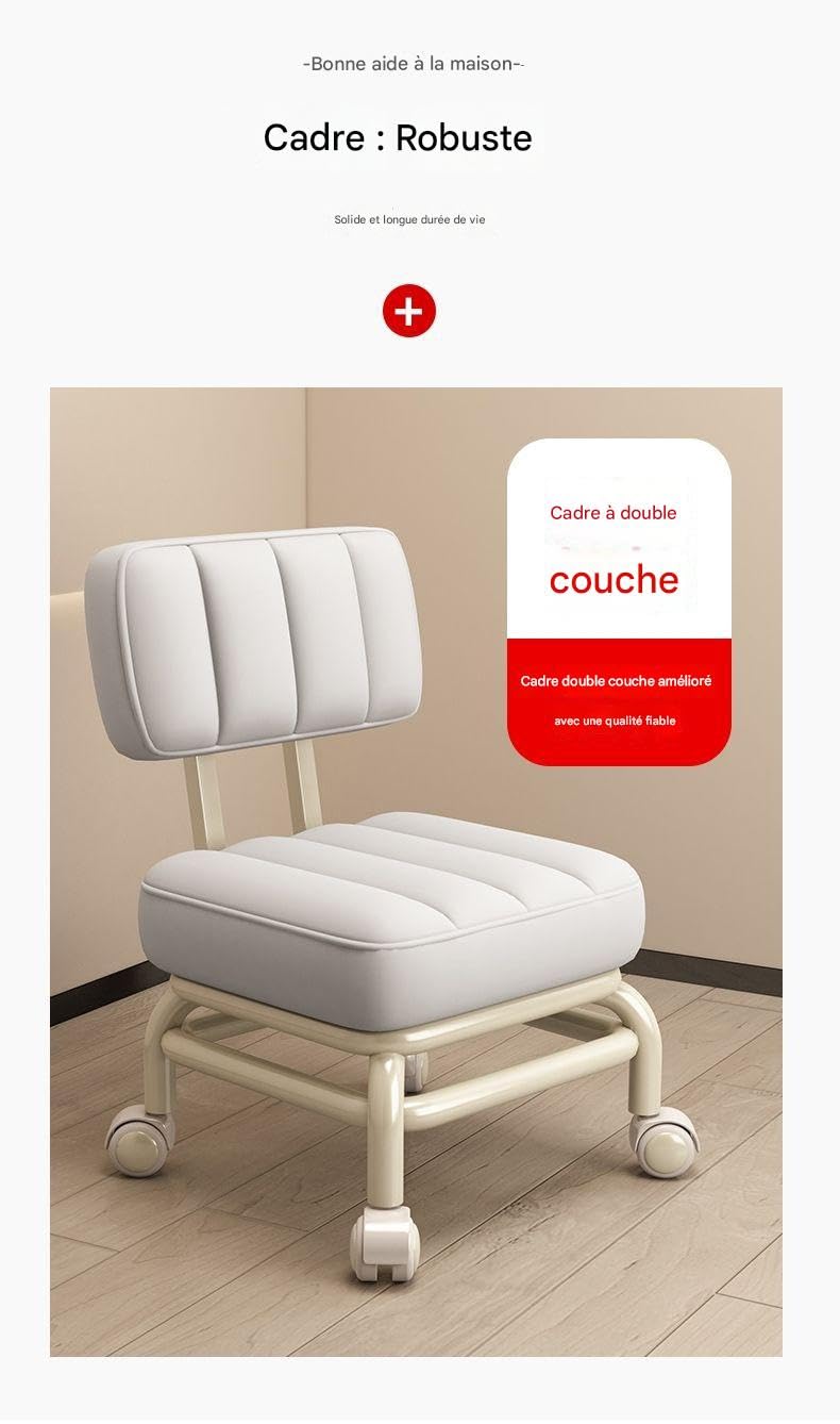 Sgabello su ruote, sgabello basso, piccolo sgabello da casa, sgabello per nail art, sgabello da divano, sgabello da casa comodo, rotazione a 360 gradi, sgabello basso pratico per il lavoro, diversi