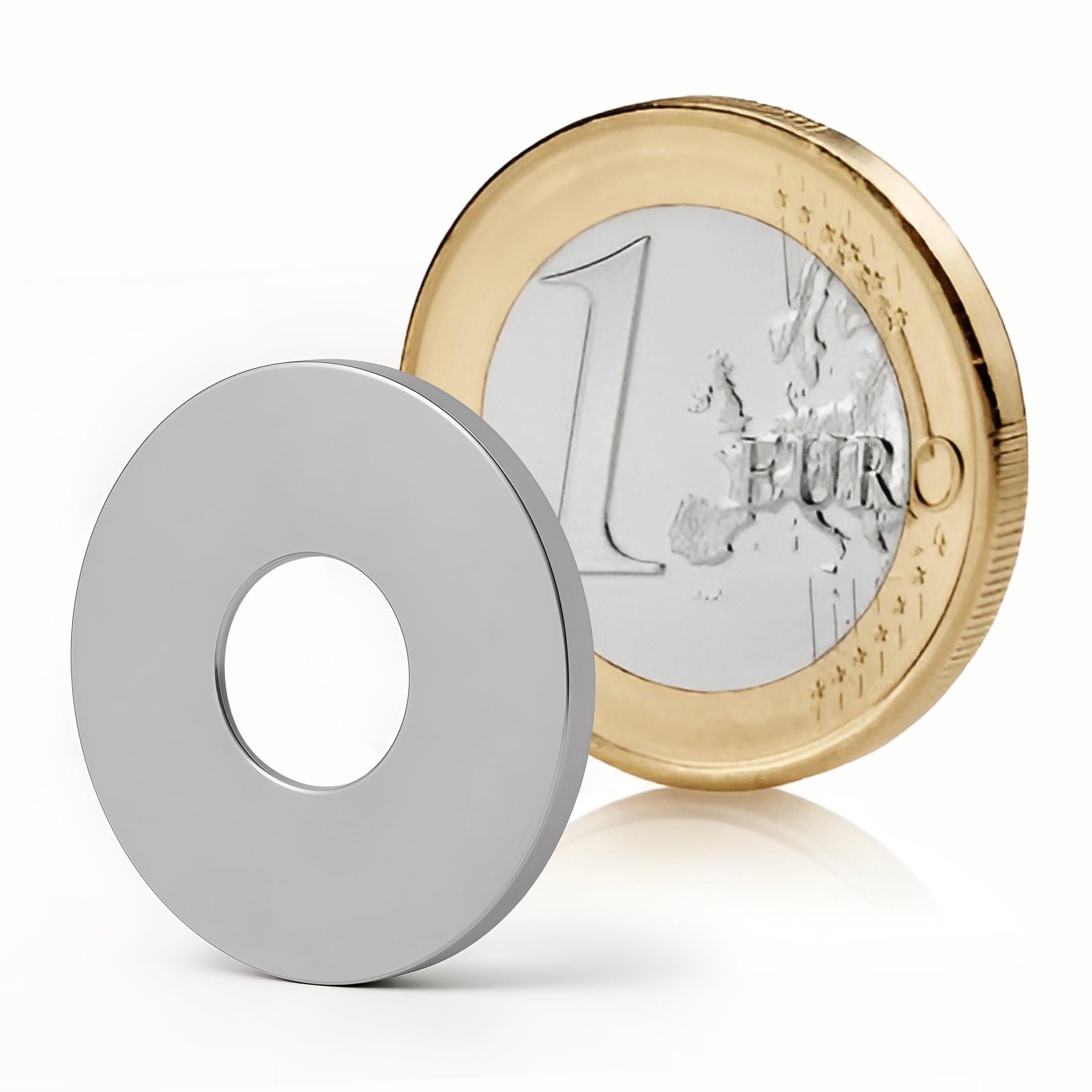 100 metalowych krążków z otworem i pogłębieniem – Ø 20 x 2 mm – ze stali ocynkowanej (DC01) – metalowe płytki okrągłe z otworem (otwór wpuszczany) – odpowiednik/podkład samoprzylepny do magnesów (ferromagnetyczny), ilość: 100 sztuk