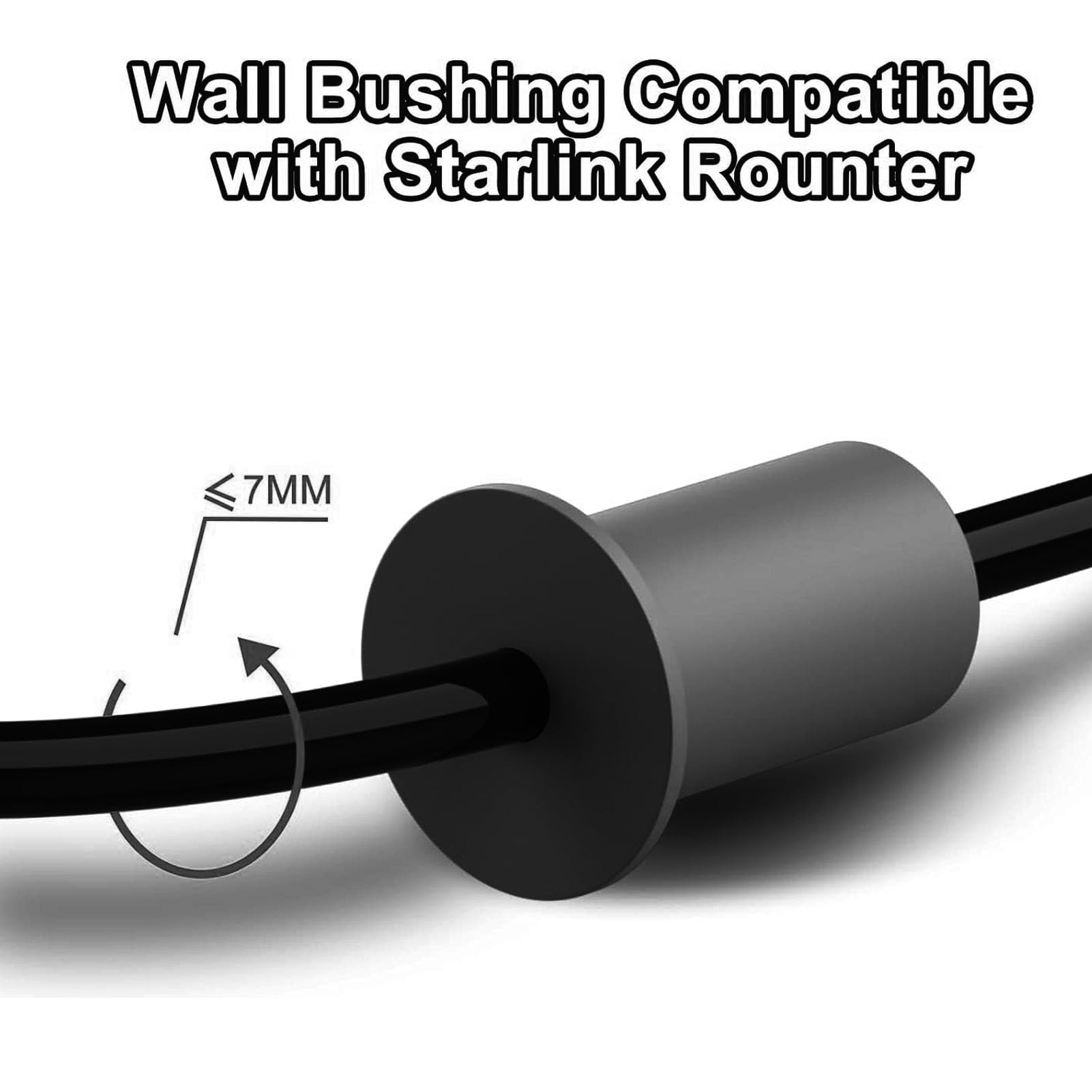 Kit Passacavi Da Muro 4 Pezzi - Passante In Gomma Per Ethernet E Cavi Da 1 Pollice, Bianco - Foto 2