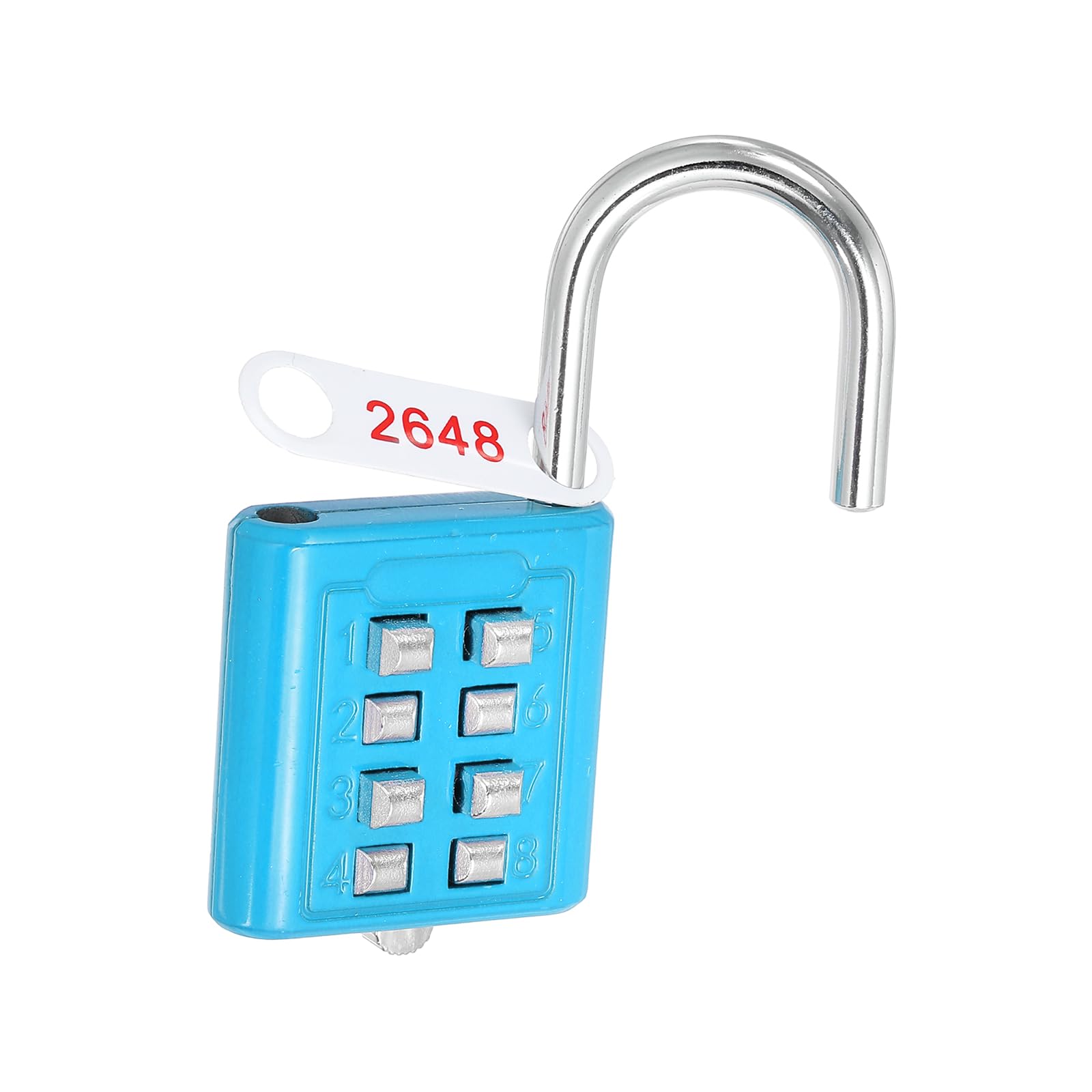 RESET - 4 Digit Combination Padlock With 2.4" Long Shackle Combination Padlock Outdoor Waterproof Padlock For Gym Locker Fence Gate Tool Box Purple - View #9