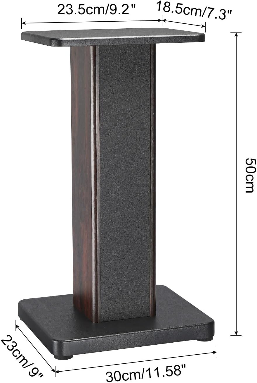 meccanixity wood grain speaker stands 1 pair 19.7 inch (50cm) universal speaker stand hollowed stands enhanced audio listening for home theaters cinema