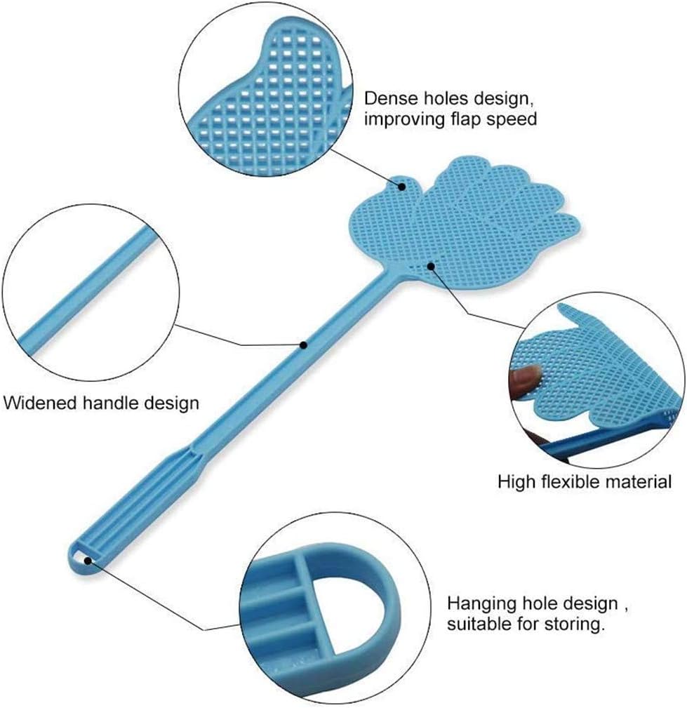 6Pcs Fly Swatter with Long Handle Bug Mosquito Spiders Cockroach Killer Manual Pest Control Racket Set image 3