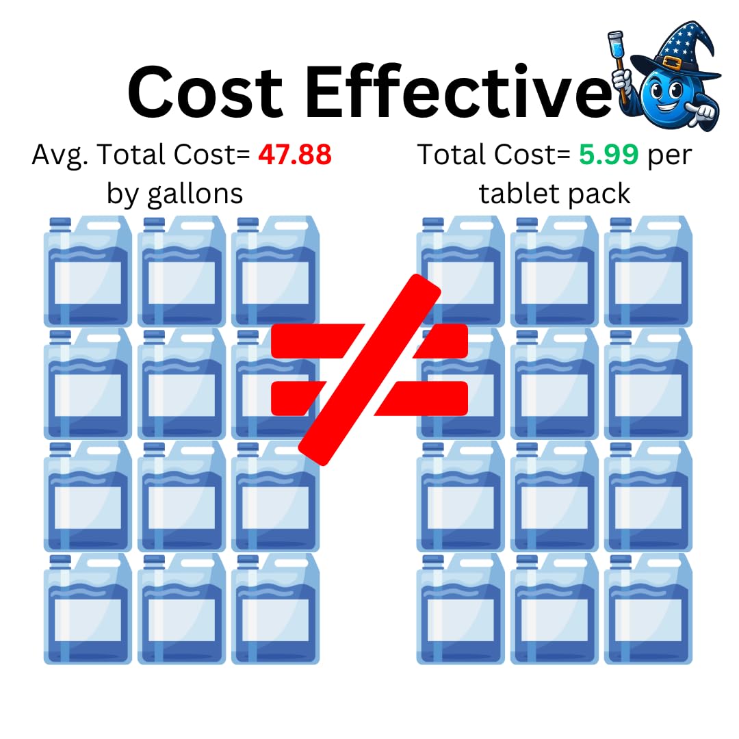 Window Wizard 12 Tablets Car Windshield Washer Fluid Concentrated Tablets for Car, Room, Kitchen, Outdoor/Indoor Window Glass Cleaning (Large)