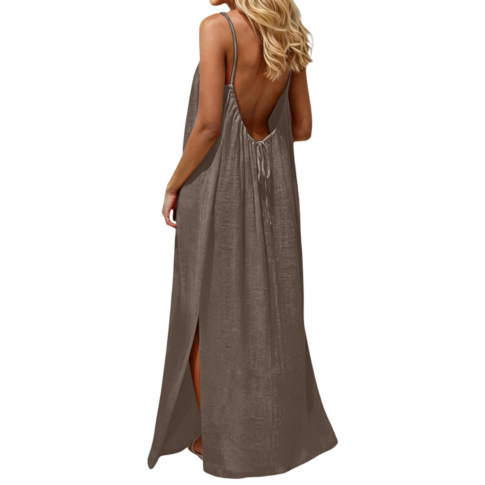 Trendy Beach 2026 Abiti da sole estivi per le donne Casual Backless Loose Fit Vacanza Casual Estate Sundresses Lavoro Primavera Camisole Signore per Matrimonio Uscire Fluido Modesto Teen Sexy