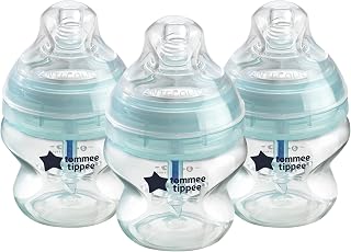 Tommee Tippee Advanced Anti-Colic Baby Bottle, 150 ml, Slow-Flow Breast-Like Teat for a Natural Latch, Triple-Vented Anti-Colic Wand, Pack of 3