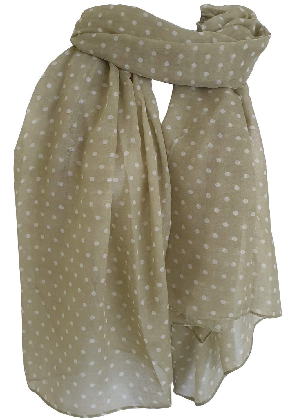 Glamlondon Women's Green Light Green Spotty Scarf Fashion Polka Dots Spots Shawl Wrap