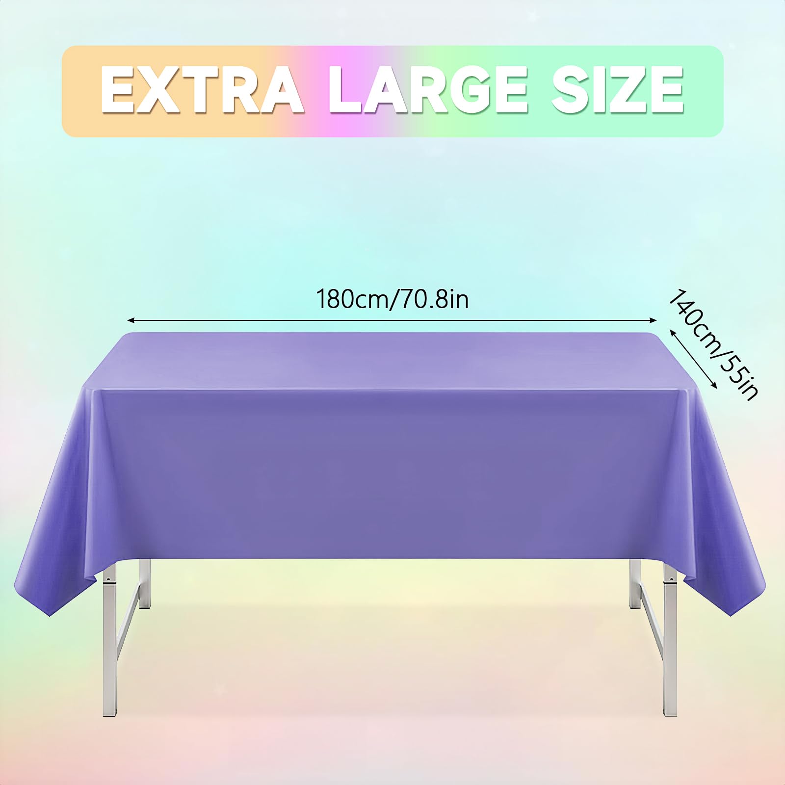 LYCN 12 Pack Colourful Tablecloths, Summer Table Covers - Image 3