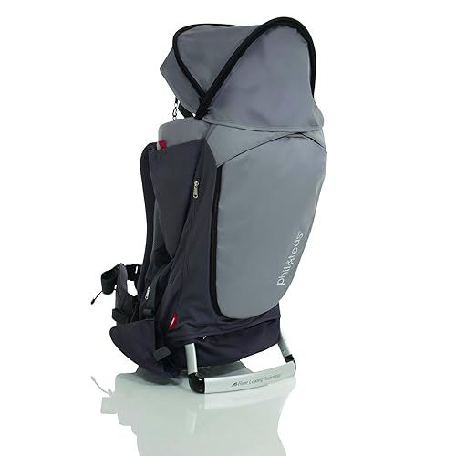 Miniatura 5 de phil&teds Escape Child Carrier Mochila con marco para niños, color carbón, arnés de altura ajustable, cinturón articulado de doble núcleo, incluye