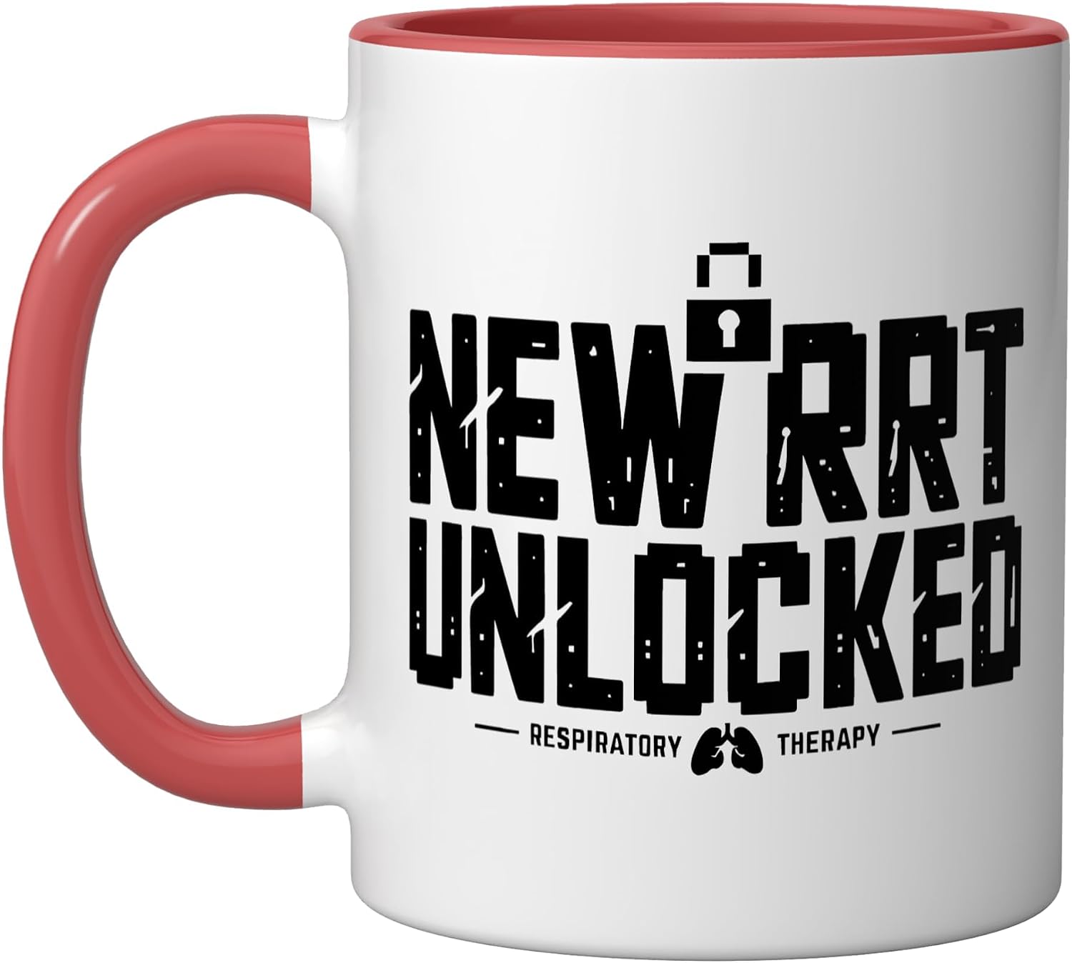 New Rrt Unlocked Respiratory Therapist Graduation Gaming Ceramic Mug, Red/White, 15oz image 5
