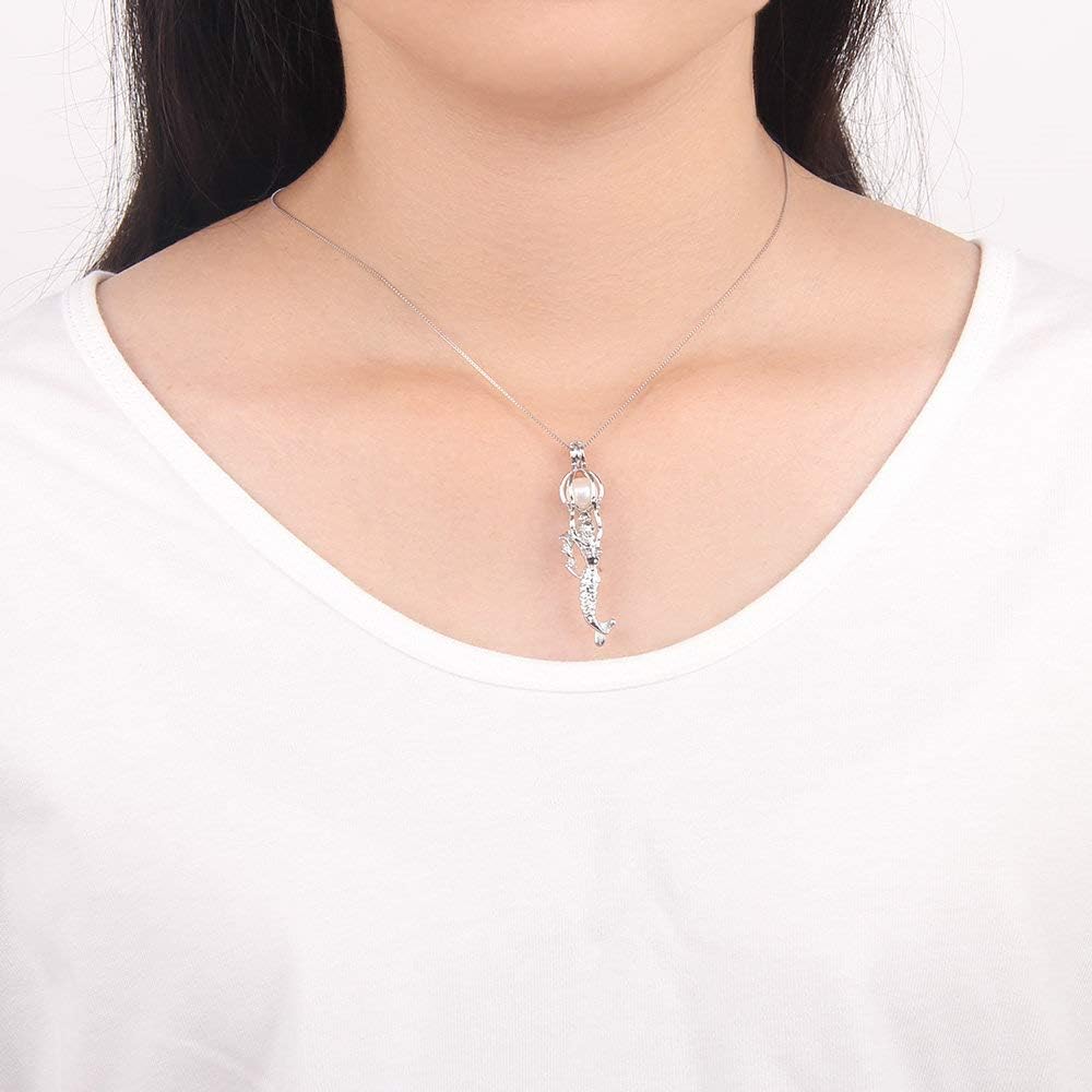 Mermaid Cage Pendants for Pearl Jewelry Making Sterling Silver, Design Cage Pendants for Women - Image 6