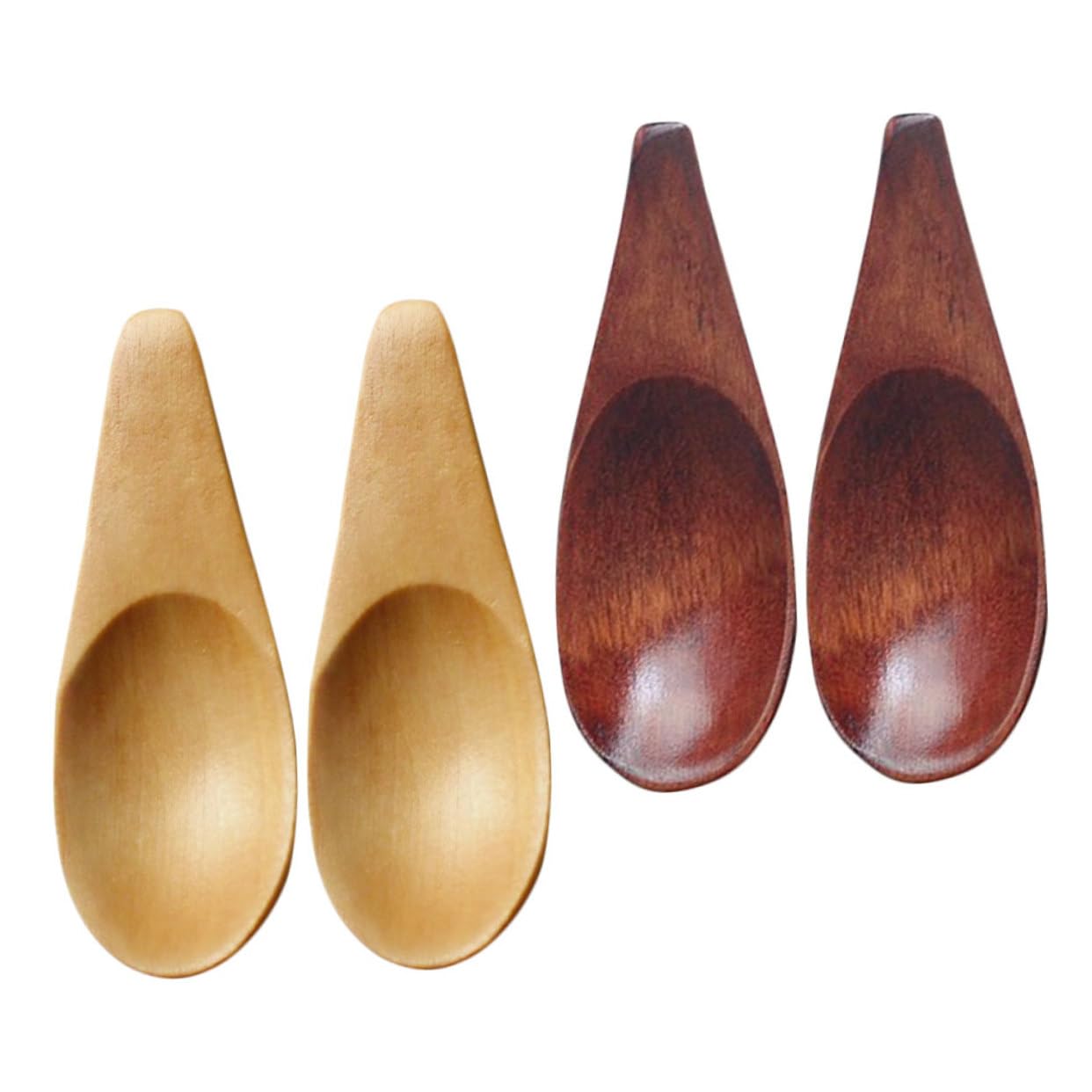 OUNONA 4Pcs Wooden Small Spoons for Tea Milk Powder Coffee Compact Easy to Clean Lightweight Kitchen Accessories Birthdays Christmas and Thanksgiving