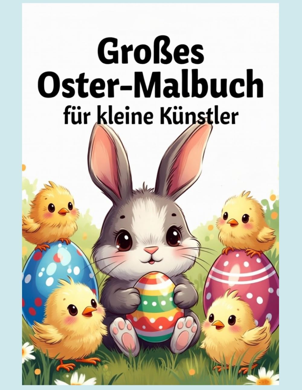 Großes Oster-Malbuch für kleine Künstler: Einfache, süße Osterhasen‑ und Küken‑Motive mit extra dicken Linien – perfekt zum Ausmalen für kleine Künstler