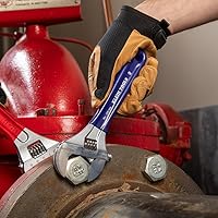 Vista 9 de Klein Tools D509-8 Llave ajustable, llave de transmisión forjada de mandíbula extra ancha con acabado cromado pulido, 8 pulgadas