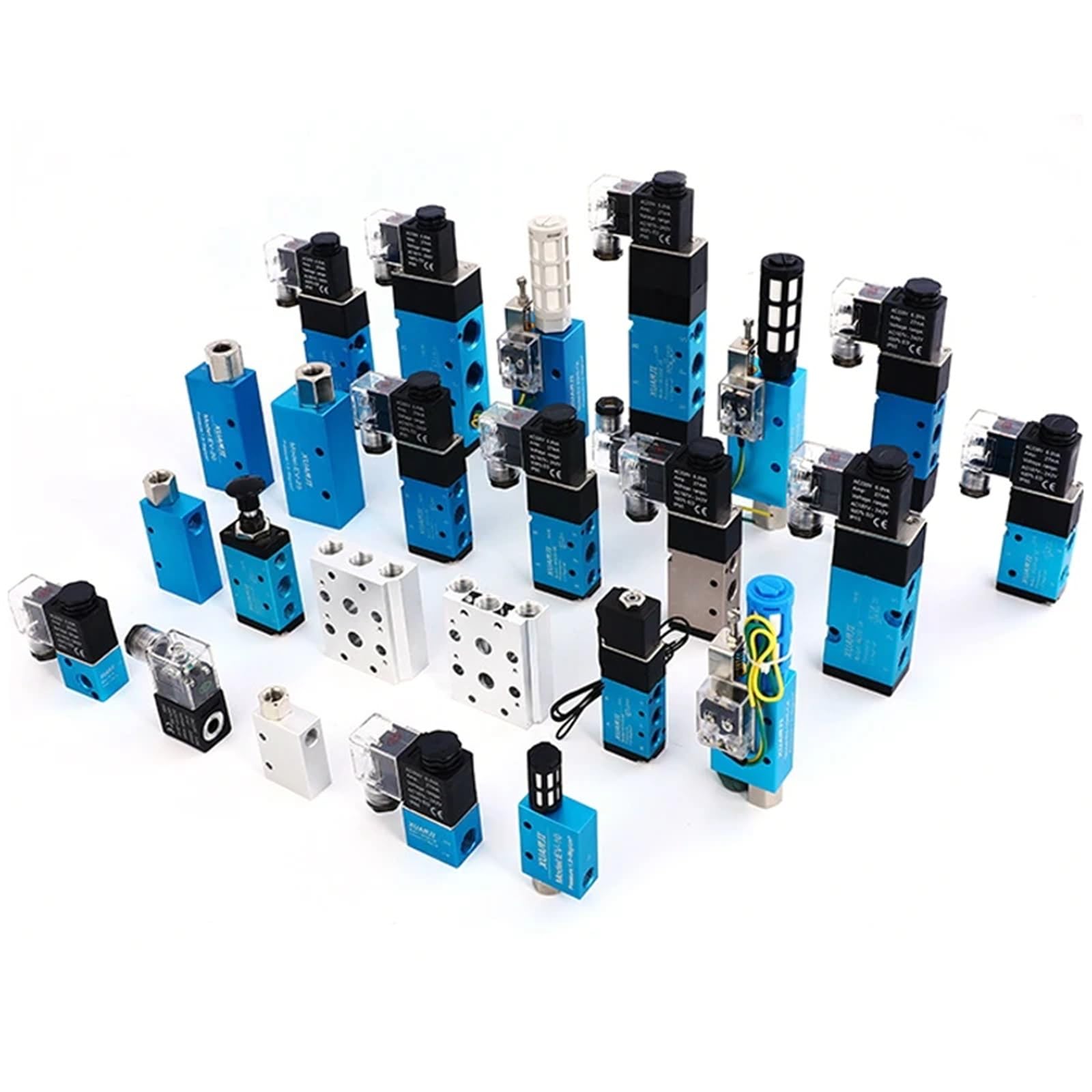 Electroválvula neumática de 5 Puertos, vías, 2 Posiciones, 8 mm, 10 y 12, conexión a Manguera, Control eléctrico, válvula magnética Aire Gas, V, 24 220(With-10mm-fitting,Motor with Bracket)