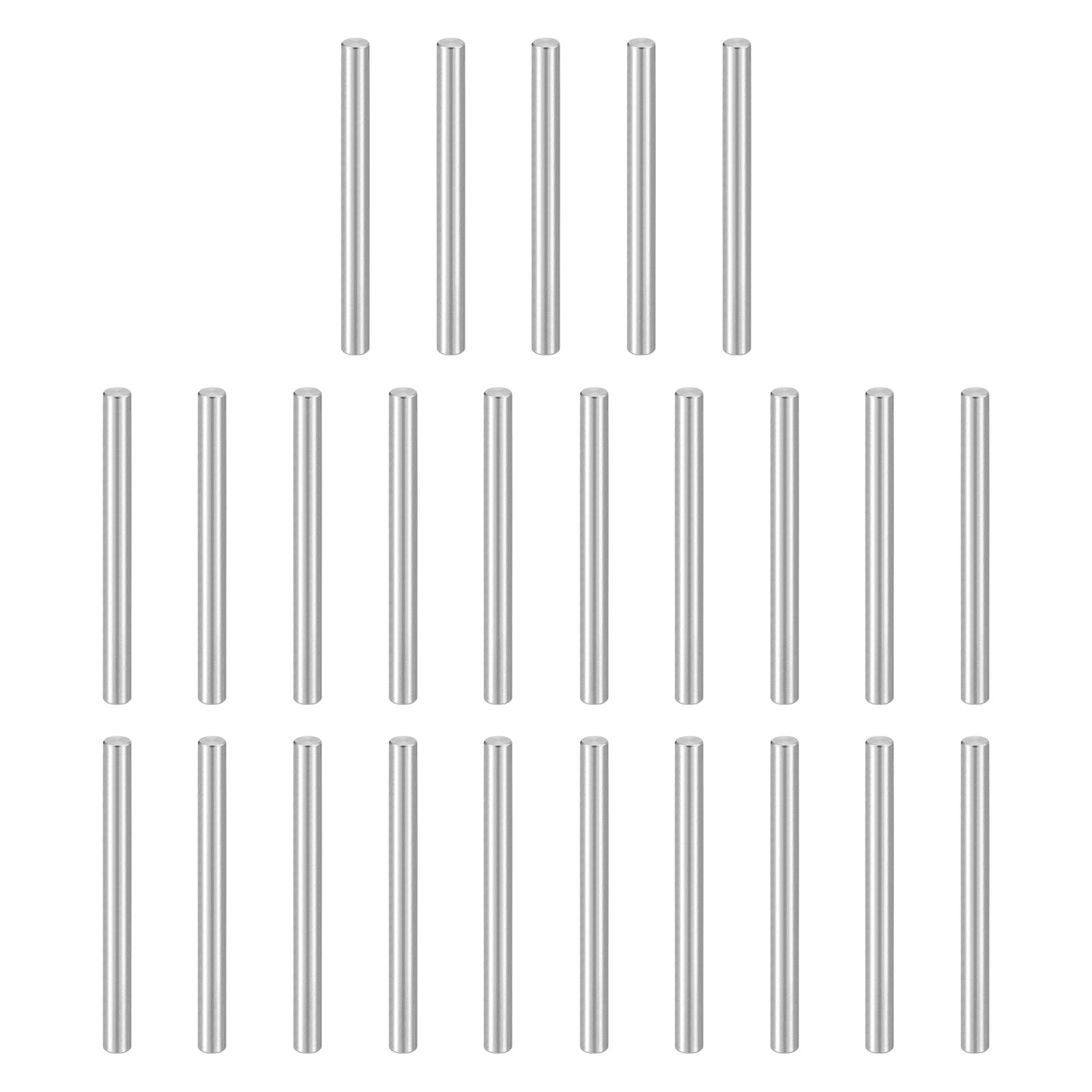 sourcing map 25pcs Dowel Pins, M8 x 90mm 304 Stainless Steel Cylindrical Shelf Support Peg Pin Rod Fasten Elements for Metal Devices Wood Furniture DIY Installation, Silver โ image 1