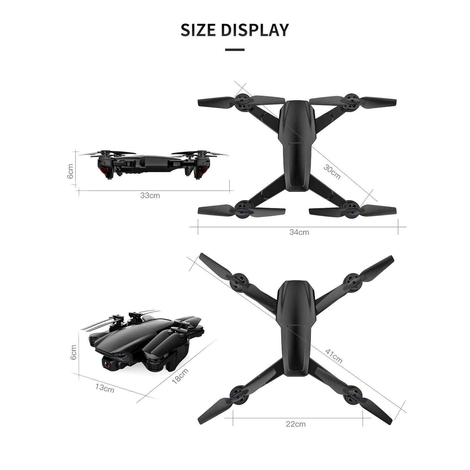 NA Mini Drone Pieghevole, con Videocamera 4K HD, Riprese Surround, Riprese A Seguire, Quadricottero RC Elicottero, per Bambini E Principianti,3 Battery