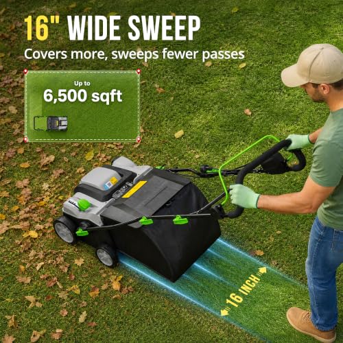 Image of Aspiron 16 inch Artificial Turf Sweeper 2000w Turf Sweeper 15Amp Lawn Sweeper