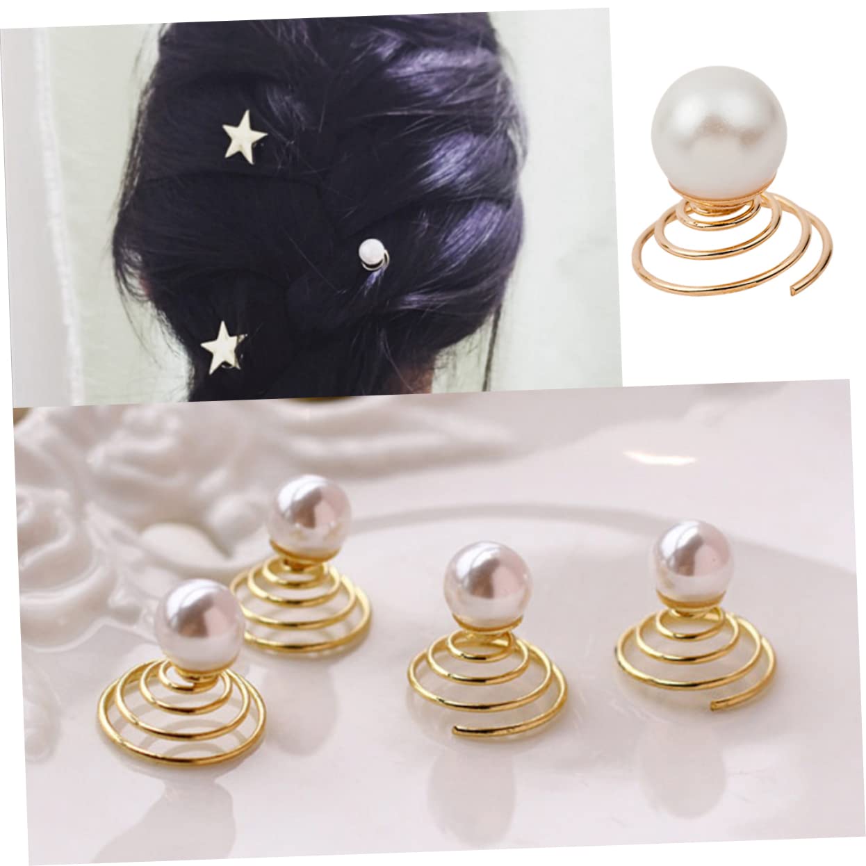 FRCOLOR 48 pezzi di forcine per capelli di perle, fermagli per capelli da spose perline fermaglio per capelli clip per capelli tiara semplice accessorio copricapo sposa morsetto a vite
