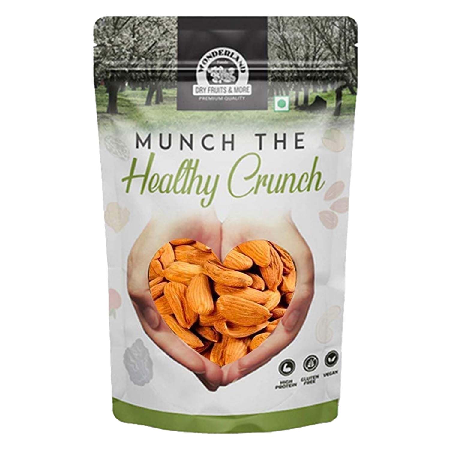 WONDERLAND FOODS (DEVICE) 500g Premium Raw Gurbandi Almond (Badam) Pouch