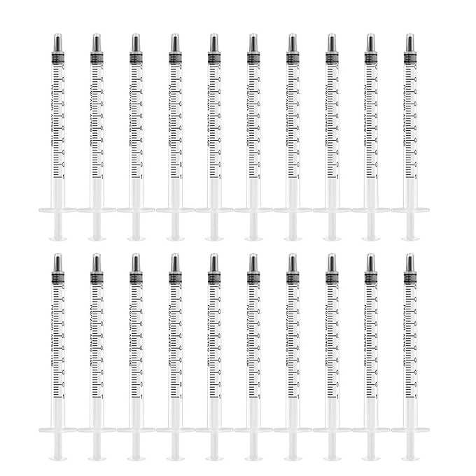 无针塑料注射器 20只装 适用于实验室、哺乳收藏、胶水涂抹、宠物喂养