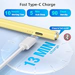 Stylus Pen for iPad 2025-2018 with 13 mins Fast Charge,Tilt Sensor Palm Rejection Pencil for iPad 10/9/8/7/6th,11th A16,Air 11/13" M2/M3,Pro 11/13" M4/M5,Pro 12.9",Air 5/4/3,Mini 7/6/5